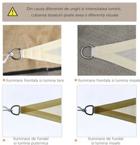 Outsunny Cort Parasolar Triunghiular Anti UV, Design Velă, Ideal pentru Terasă, Crem, 6x6x6m | Aosom Romania