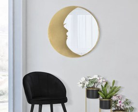 Oglinda decorativa aurie cu rama din metal, ∅ 72,5 cm, Moon Mauro Ferretti