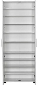 Dulap Multifunctional Adore Porto, 2 usi, 8 rafturi, Alb, 76 x 187 x 36 cm