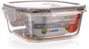 BANQUET Recipient depozitare din sticlă cu capac LORA, bordo 750 ml