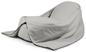 Fotoliu puf pentru copii gri deschis cu tapițerie din țesătură bouclé Cocoon 120 – SLOWDOWN