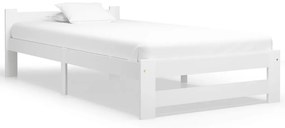 321998 vidaXL Cadru de pat, alb, 90 x 200 cm, lemn masiv de pin
