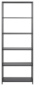 Bibliotecă neagră din metal 70x185 cm Newcastle – Actona