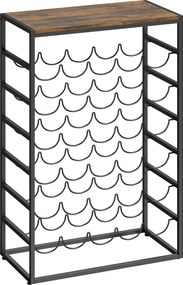 HOMCOM Suport pentru 30 sticle, raft pentru vin cu 6 niveluri, stil industrial, 59x30x88,5cm, maro rustic | Aosom Romania