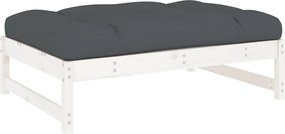 vidaXL Taburet de grădină, 120x80 cm, alb, lemn masiv de pin