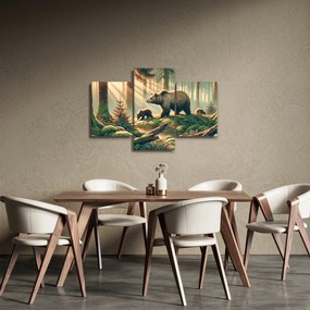 Tablou - Urși în pădure (90x60 cm)