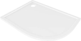 Mexen Flow cadă de duș asimetrică semicirculară slim stânga 90 x 80 cm, alb lucios - 46Q108090L