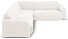 Colțar alb cu tapițerie din țesătură bouclé (cu colț variabil/în formă de ”L”) Molino – Micadoni Home