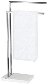 Suport pentru prosoape NOBLE WHITE - cu 2 brațe, cromat, WENKO, alb