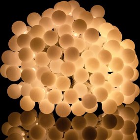 Iluminare petrecere - 10m, 100 LED-uri, alb cald + controler