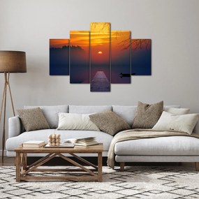 Tablou cu podul în apus de soare (150x105 cm)