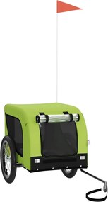 vidaXL Remorcă bicicletă animale companie, verde/negru, oxford/fier