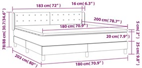 Pat box spring cu saltea, maro, 180x200 cm, piele ecologica Maro, 180 x 200 cm, Nasturi de tapiterie