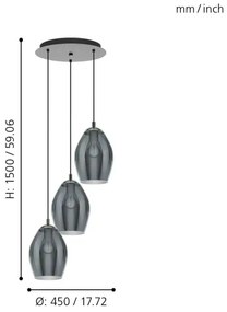 Lustră pe cablu ESTANYS 3xE27/60W/230V Eglo 39565
