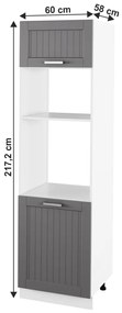 Dulap încorporat Janne Typ 81 (gri închis + alb). 1021238