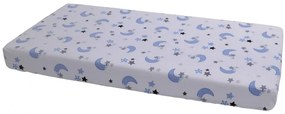 Cearceaf din bumbac cu elastic Blue Moon White 120x60 cm