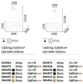Lustra LED suspendata design modern circular Oz sp d60 dali alba