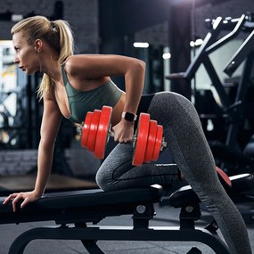 HOMCOM Set Greutăți 40KG pentru Gantere Ajustabile Antrenament Sport Acasă | Aosom Romania