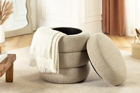 Taburete cu spatiu de depozitare, Tesatura boucle taupe, VOQUE 50cm