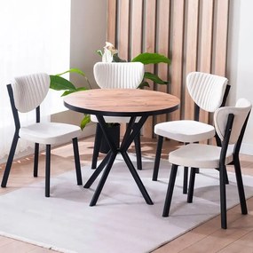 Scaun Barton, bej, profil din metal