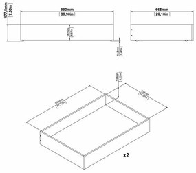 Sertare sub pat albe 2 buc. Naia – Tvilum