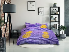 Lenjerie de pat din microfibra violet ANANAS Dimensiune lenjerie de pat: 2 buc 80 x 80 cm | 200 x 220 cm