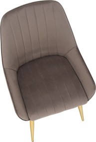 Scaun de luat masa, gri-maro / crom-auriu, PERLIA