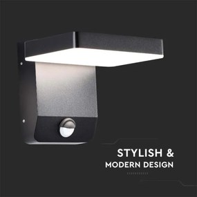 LED Aplica exterior cu senzor LED/17W/230V 4000K negru