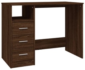 823039 vidaXL Birou cu sertare, stejar maro, 102x50x76 cm, lemn prelucrat