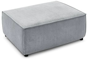 Taburet gri deschis cu tapițerie din catifea reiată Nihad – Bobochic Paris