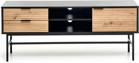 Comoda TV MURANO, stejar artisan/negru, PAL/metal, 150x40x61 cm