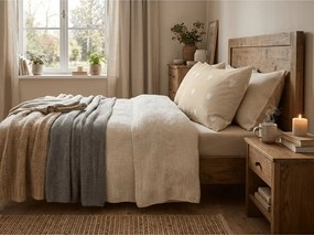 Fata de perna din polibumbac HEARTILO POLY 50x70 cm, bej