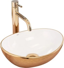 Lavoar pe blat Rea Sofia Mini alb-auriu 34 cm