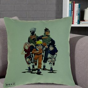 Perna Personalizata Naruto Echipa 7 Kakashi Sensei, 40x40 cm, Verde, Husa Detasabila, Perna Inclusa, BEKZ®