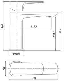 Baterie de cadă Cersanit S951-390 LARGA 16,3 cm negru