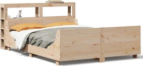 vidaXL Cadru de pat fără saltea, 140x190 cm, lemn masiv de pin