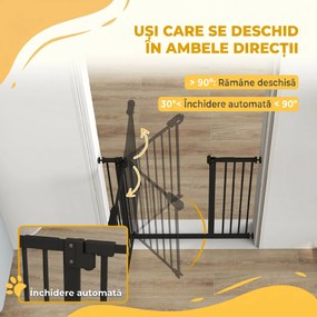 PawHut Poartă pentru Câini cu Lățime Reglabilă și Închidere Automată, Negru | Aosom Romania