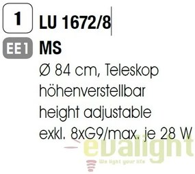 Lustra suspendata inaltime reglabila Carla LU 1672/8 MS OR