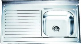 Chiuveta inox Inter Ceramic cu o cuva si picurator stanga finisaj inox lucios 100x60 cm