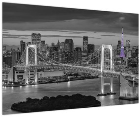 Tablou - Orașul mare cu turnul mov (90x60 cm)