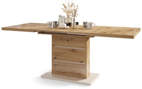 Mazzoni PIANO Stejar Artisan/Bej (Șampanie) - MASĂ EXTENSIBILĂ MODERNĂ PÂNĂ LA 200 cm!