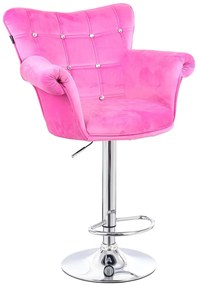 HR804CW scaun Catifea Roz cu Bază Cromata
