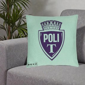 Perna Personalizata Poli Timisoara Fotbal, 40x40 cm, Verde Menta, Husa Detasabila, Perna Inclusa, BEKZ®