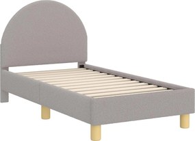 vidaXL Cadru de pat pentru copii cu spătar Gri deschis 70 x 140 cm