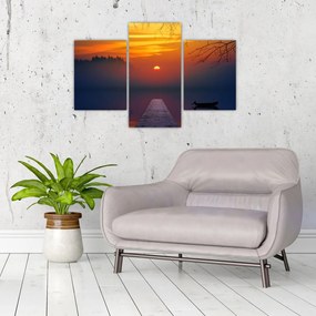 Tablou cu podul în apus de soare (90x60 cm)