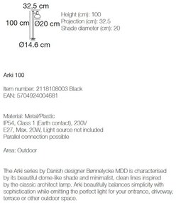 Stalp design modern IP54 Arki 100 negru 2118108003 NL