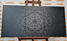 Tablou Mantala ornamentală în design alb-negru