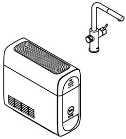 GROHE 31539000 - Baterie pentru chiuvetă BLUE HOME, pipa în L, crom lucios