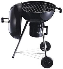 Gratar Portabil OutSunny din fonta, 2 roti, 2 grile, Capac, 50x63x94cm | Aosom RO