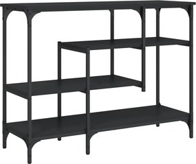 vidaXL Măsuță consolă cu rafturi, negru, 100x35x75 cm
